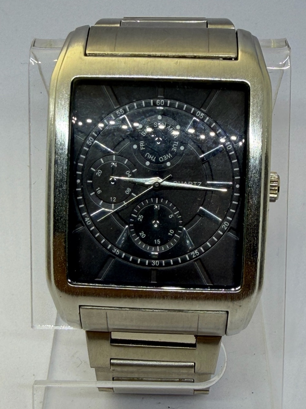 Men's Black Dial Stainless Steel Bracelet Watch